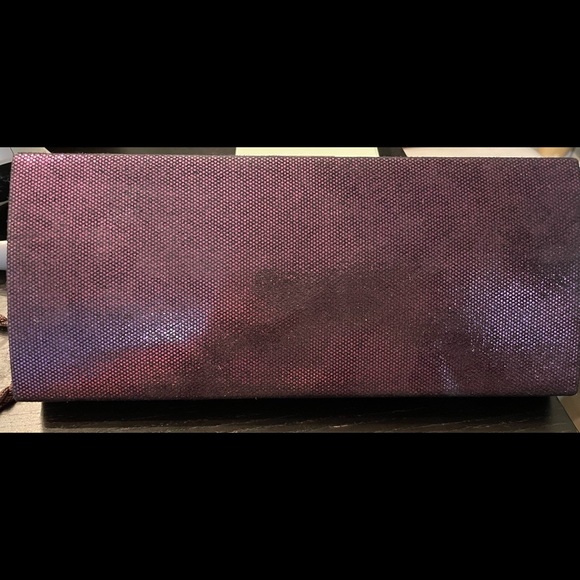 Shiny Metallic Purple Calvin Klein Clutch - Picture 3 of 4